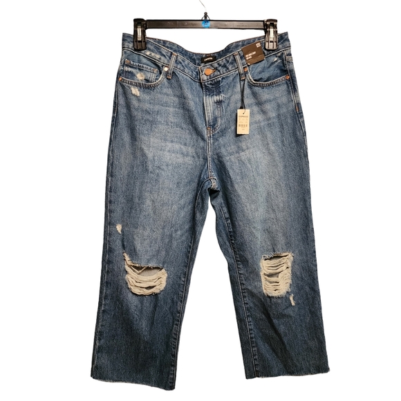 Express Vintage 90s Style Ankle Boot Mid Rise Ripped Knee Jeans 12S NWT - Picture 5 of 16